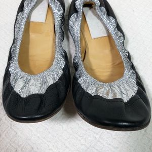 Lanvin Ballet Flats Black and Silver 37.5